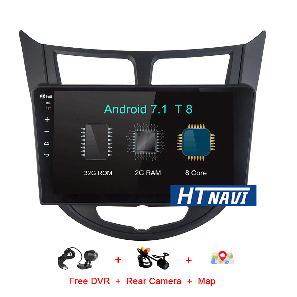 HTNAVI Lecteur multimédia de voiture pourHyundai Accent Verna