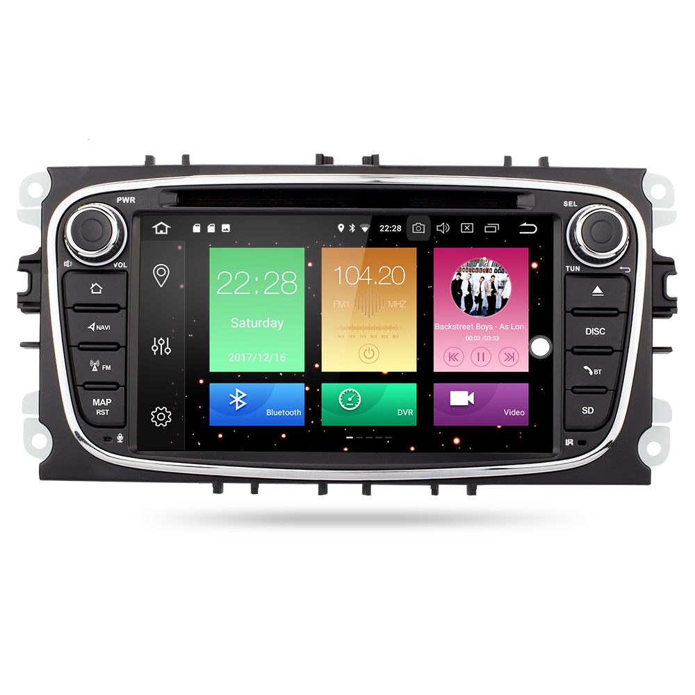 HTNAVI Lecteur multimédia de voiture pourFord Focus 2/S-Max/C-Max/Mondeo 4/Galaxy/Kuga 2008-2010