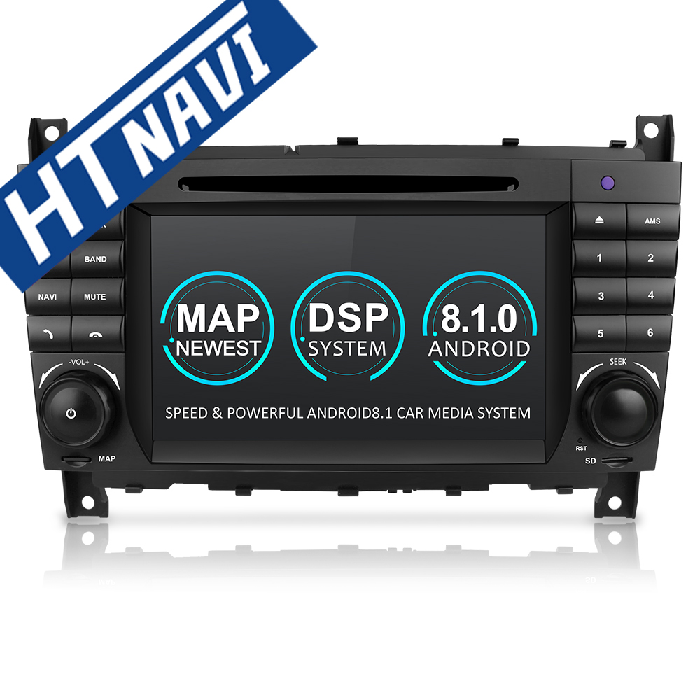 HTNAVI Lettore multimediale per auto per Benz W203/CLK200/CLK22/C180/C200 2006-2012