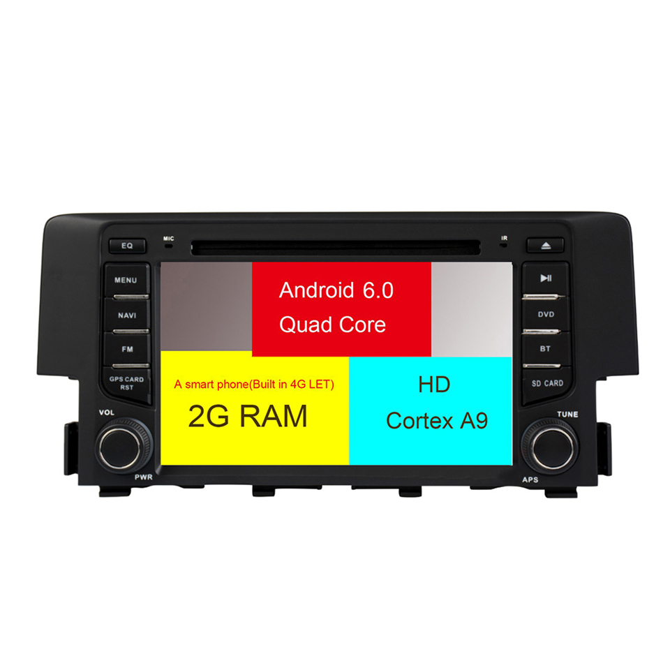 HTNAVI Car Multimedia Player For honda civic 2016-2018