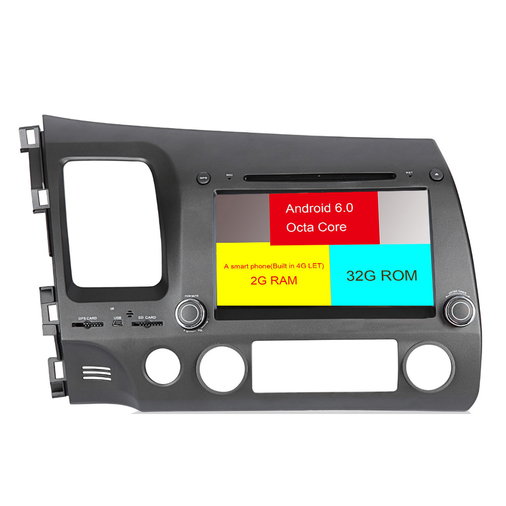 HTNAVI Lettore multimediale per auto per honda Civic 2006-2011