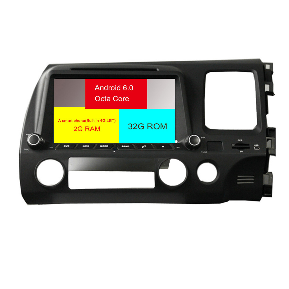 HTNAVI Lecteur multimédia de voiture pourhonda Civic 2006-2011