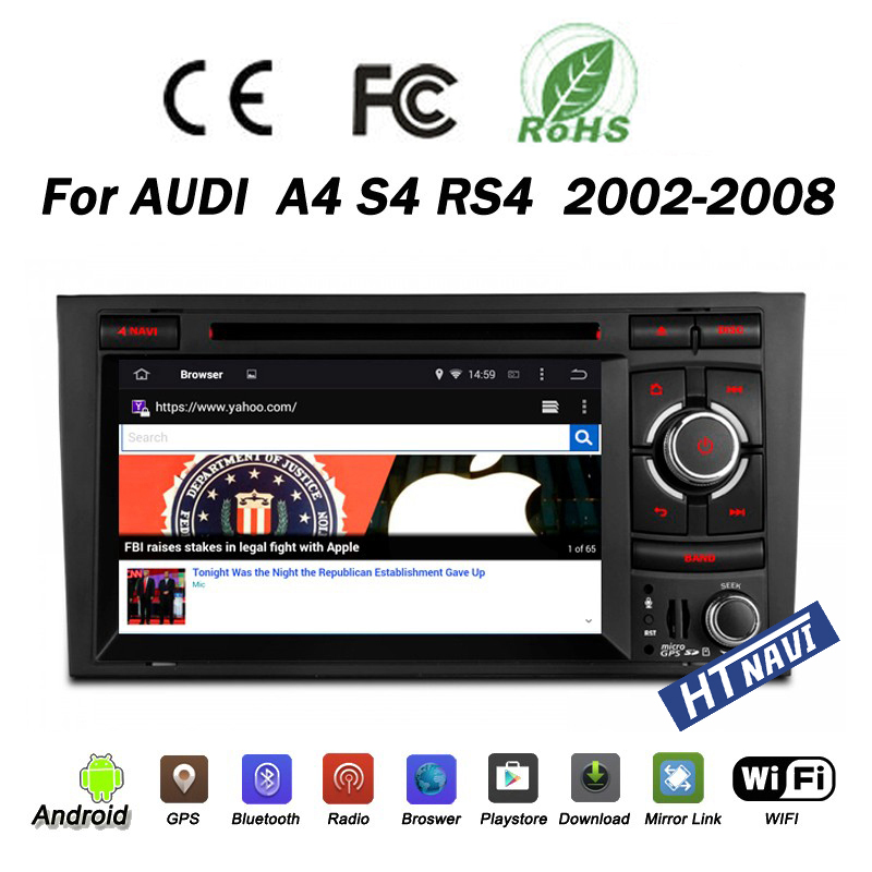 HTNAVI Reproductor multimedia para coche para Audi A4/S4/RS4 2002-2008