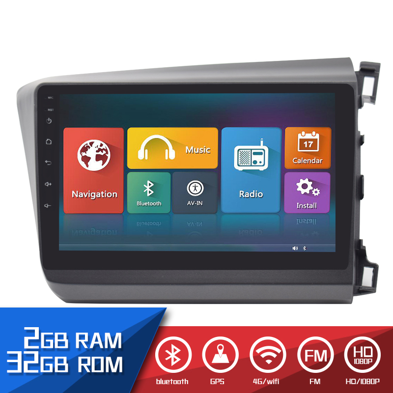 HTNAVI Reproductor multimedia para coche para honda Civic 2012-2015