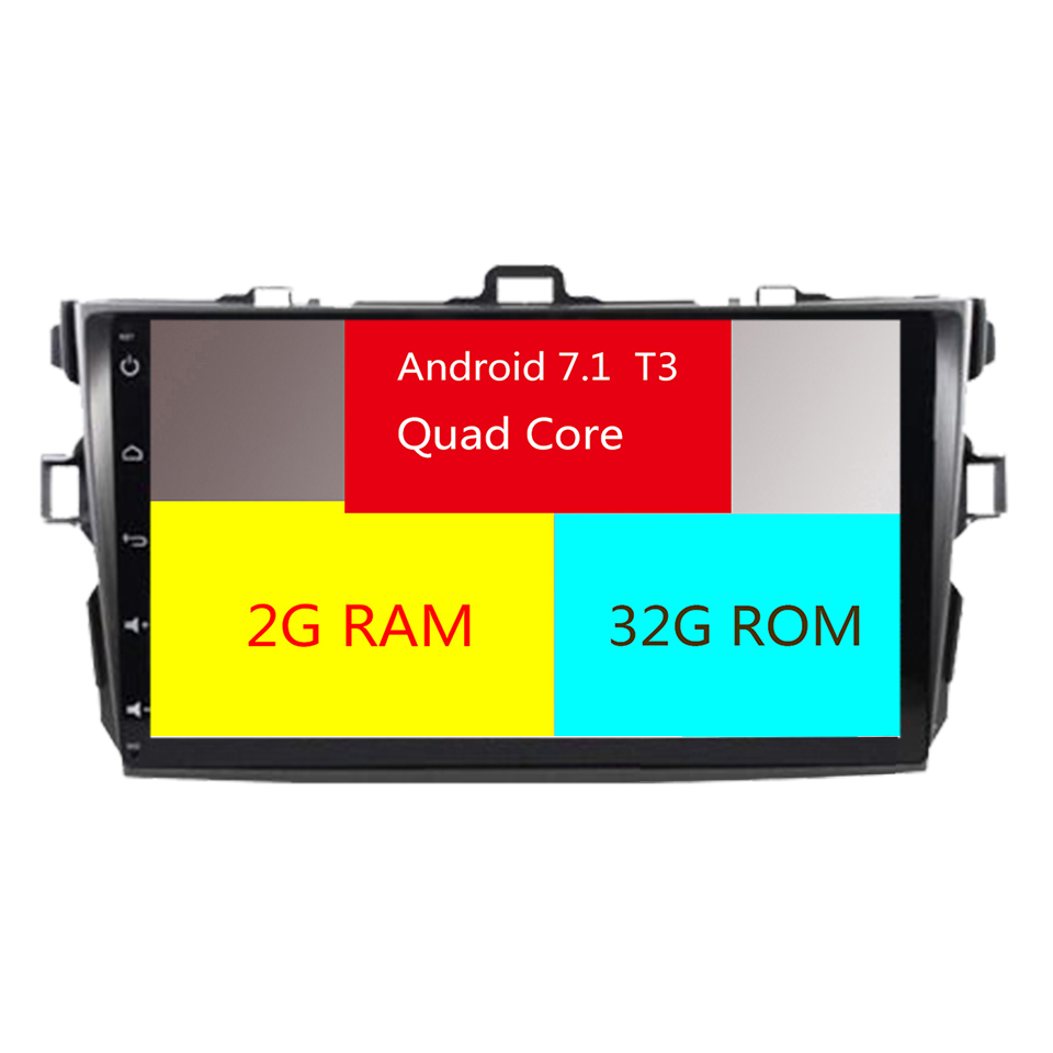 HTNAVI Lecteur multimédia de voiture pourToyota Corolla 2006-2011