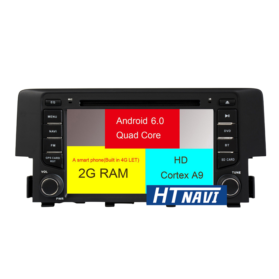 HTNAVI Reproductor multimedia para coche para Honda Civic 2016-2019