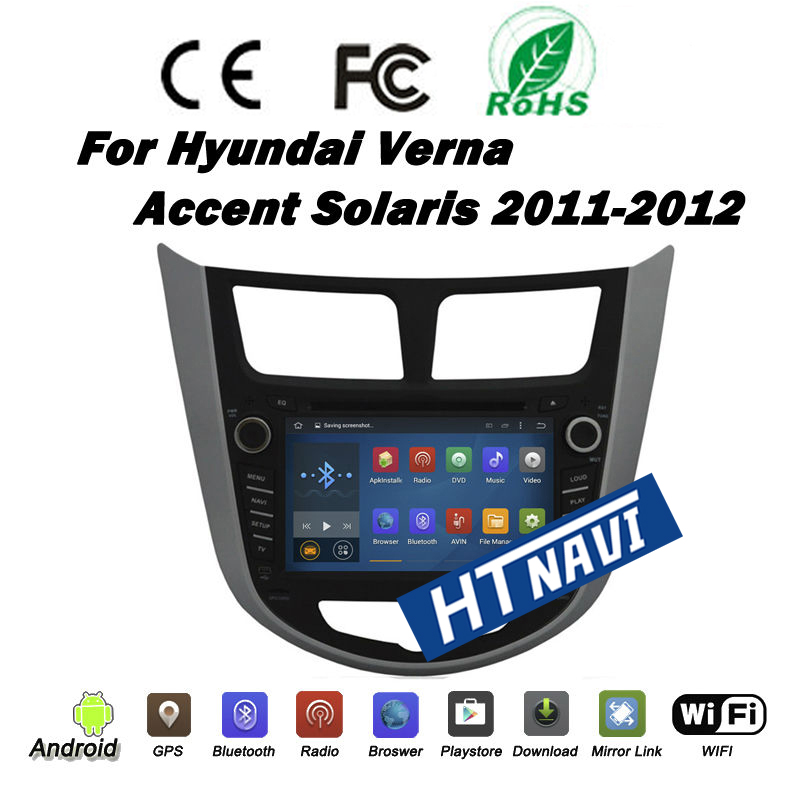 HTNAVI Reproductor multimedia para coche para Hyundai Solaris/Verna/Accent 2011-2015