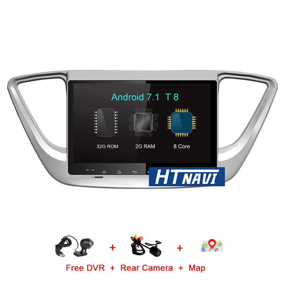 HTNAVI Player multimídia para carro para Hyundai Accent Verna 2016-2017