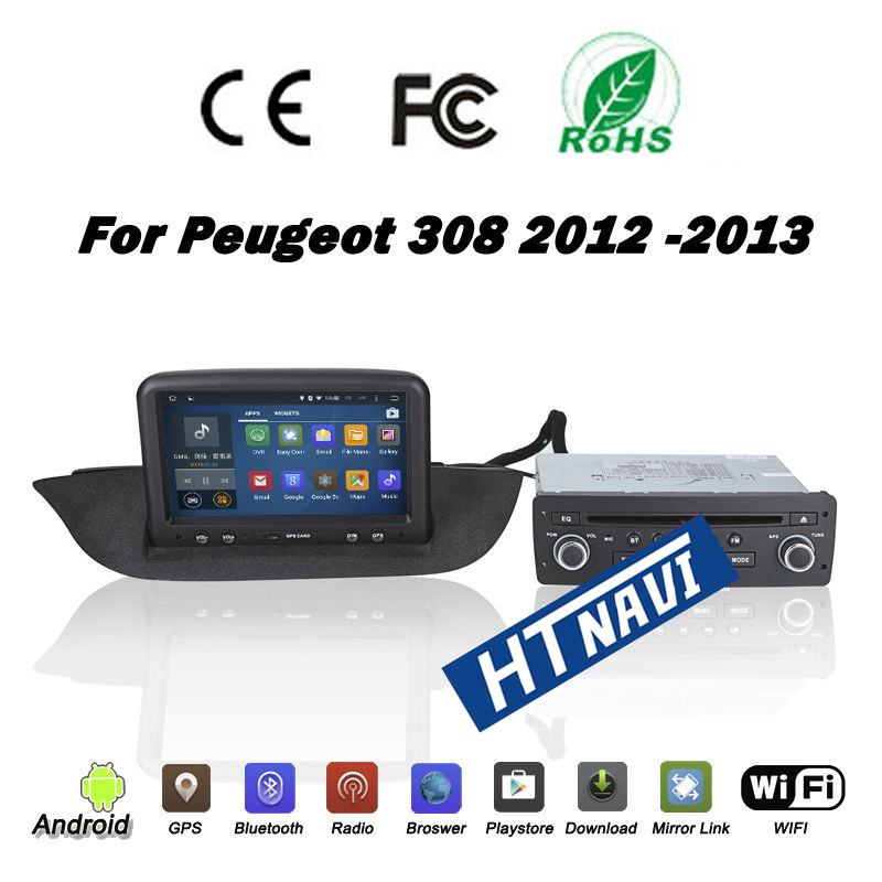 HTNAVI Reproductor multimedia para coche para Peugeot 308 2012-2014