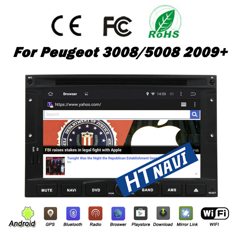 HTNAVI Reproductor multimedia para coche para Peugeot 3008 2009-2013