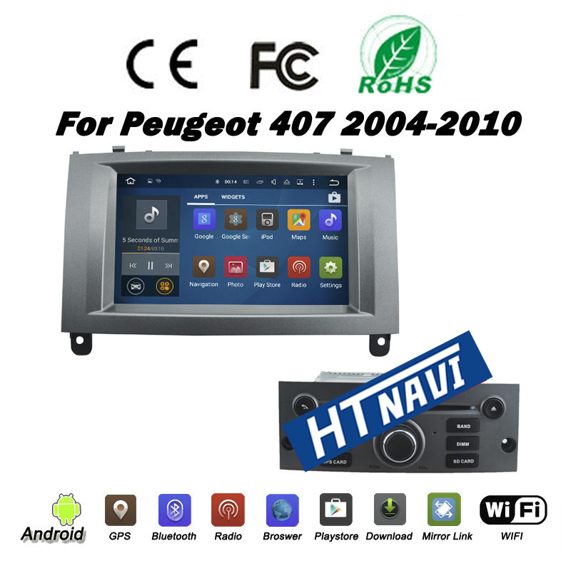 HTNAVI Reproductor multimedia para coche para Peugeot 407 2006-2010