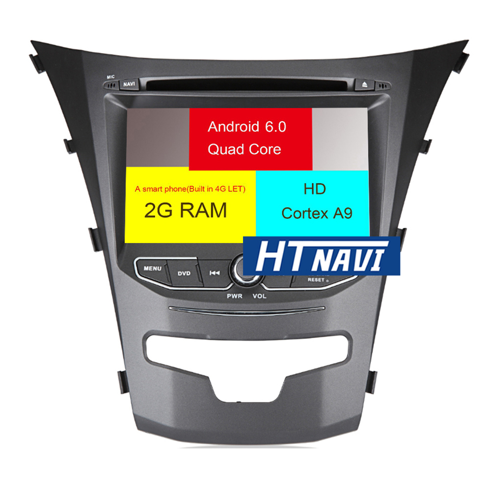 HTNAVI Reproductor multimedia para coche para Ssangyong Actyon/Korando 2014-2017