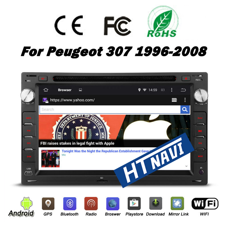 HTNAVI Reproductor multimedia para coche para peugeot 307 1999-2005