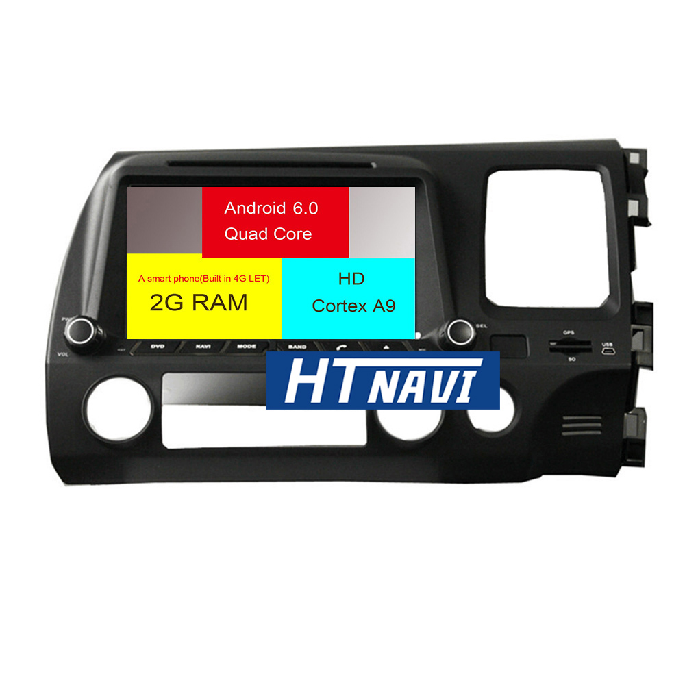 HTNAVI Lecteur multimédia de voiture pourHonda Civic 2006-2011