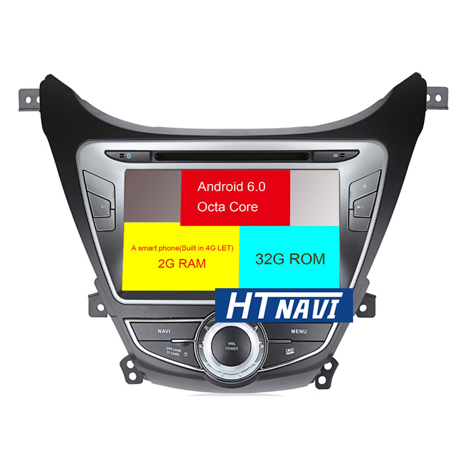 HTNAVI Reproductor multimedia para coche para Hyundai Elantra 2011-2013