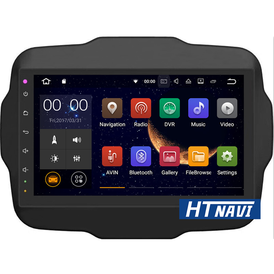 HTNAVI Lecteur multimédia de voiture pourJeep Renegade 2016-2018