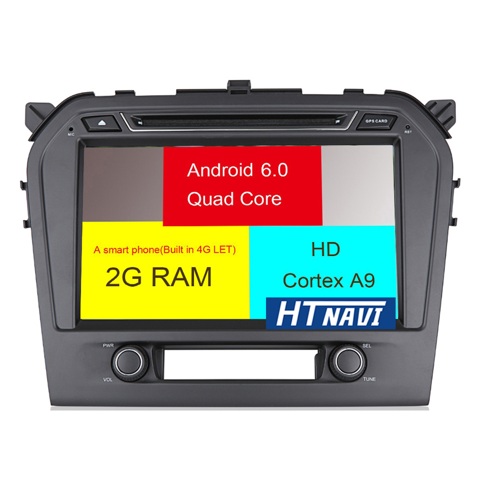 HTNAVI Reproductor multimedia para coche para Suzuki Grand Vitara 2014-2017