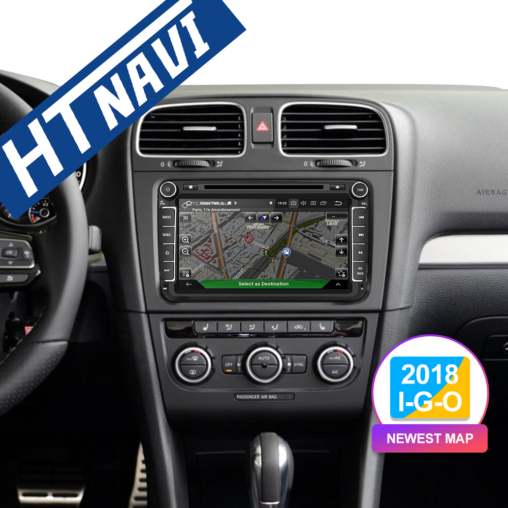 HTNAVI Lecteur multimédia de voiture pourVolkswagen/Golf/Tiguan/Skoda/Fabia/Rapid/Seat/Leon