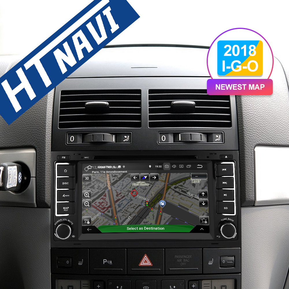 HTNAVI Lettore multimediale per auto per Volkswagen Touareg/Transporter T5 2004-2011