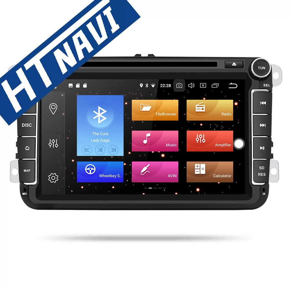 HTNAVI Lecteur multimédia de voiture pourVolkswagen POLO/PASSAT/Golf 2006-2013