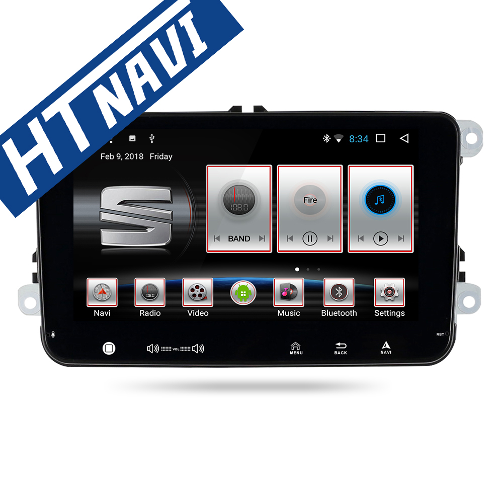 HTNAVI Lecteur multimédia de voiture pourVolkswagen/VW/POLO/PASSAT/Golf/Skoda/Seat/Leon